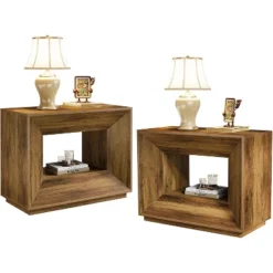 Tribesigns 2-Tier Large Nightstand With Shelf, 35.43 -InchOversized Night Stand For Bedroom, Rustic Brown Side Table For Bedroom,Brown -Tribesigns Sales Store GUEST 07130b88 28e1 4901 b2be 1496295553cb