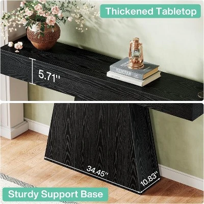 Tribesigns 63" Console Table, Farmhouse Entryway Table With Trapezoidal Base For Entrance, Hallway, Living Room 8 Tribesigns 63" Console Table, Farmhouse Entryway Table With Trapezoidal Base For Entrance, Hallway, Living Room - Image 8