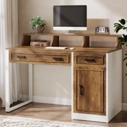 Tribesigns Modern Computer Desk With Drawers & Hutch, Executive Desk With Storage Door Cabinet And Monitor Stand For Home Office -Tribesigns Sales Store GUEST 0945386d d314 46d1 88bf 56f7159b3f26