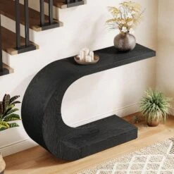 Tribesigns 43.3" C-Shaped Console Table, Wood Entryway Hallway Table Accent Table For Hall, Living Room, Entrance, Foyer -Tribesigns Sales Store GUEST 0a78953b 5fb6 4b25 b87d cef180732143