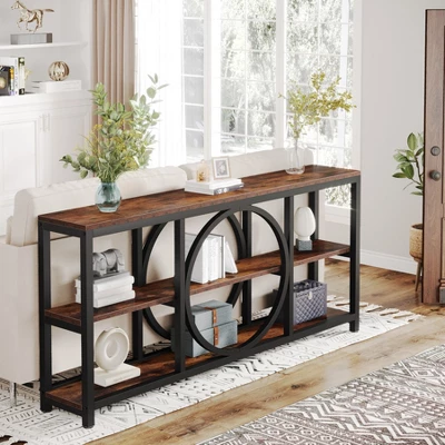 Tribesigns 70.9 Inches 3-Tier Extra Long Console Table 1 Tribesigns 70.9 Inches 3-Tier Extra Long Console Table