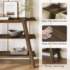 Tribesigns 41.3"Entryway Table Console Tables, 3-Tier Narrow Long With Open Storage Shelves For Living Room, Foyer,Entrance,Hallway,Rustic Brown -Tribesigns Sales Store GUEST 0da9cd9b a7ed 433f 8df3 15da12d127aa