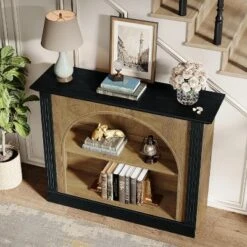 Tribesigns 3-Tier Console Table, 43.3"Entryway Table TV Console With Arch Storage For Hallway, Living Room, Brown Black -Tribesigns Sales Store GUEST 1418b294 9b2d 4a63 ab1e d022d28b1095