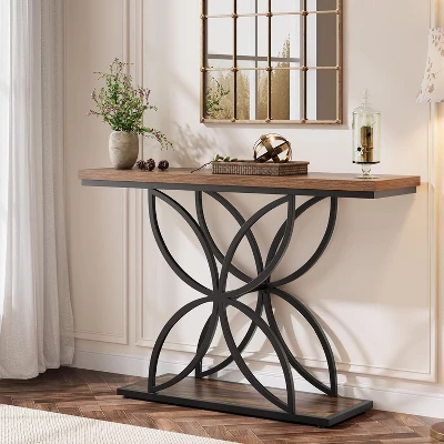 Tribesigns 47" Console Table Sofa Table With Unique Butterfly Metal Base, Foyer Accent Table For Living Room, Entryway, Hallway 4 Tribesigns 47" Console Table Sofa Table With Unique Butterfly Metal Base, Foyer Accent Table For Living Room, Entryway, Hallway - Image 4
