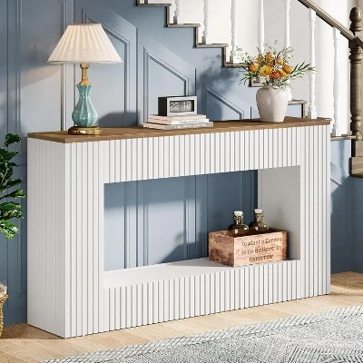Tribesigns Modern Console Table, 55" Wood Entryway Table With Storage, Narrow Long Sofa Table Behind Couch Table For Living Room, Hallway 2 Tribesigns Modern Console Table, 55" Wood Entryway Table With Storage, Narrow Long Sofa Table Behind Couch Table For Living Room, Hallway - Image 2