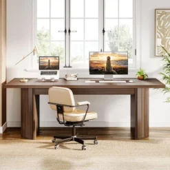 Tribesigns 78.74" Extra Long Executive Desk, Large Computer Office Desk With Wooden Double Pedestal -Tribesigns Sales Store GUEST 1ac08fea 251c 4a0d b07c b150302f476f