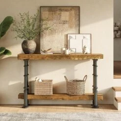 Tribesigns Solid Wood Console Table For Entryway, 55-Inch Long Sofa Table With Shelf, Behind Couch For Foyer, Hallway, Living Room 12 Tribesigns Solid Wood Console Table For Entryway, 55-Inch Long Sofa Table With Shelf, Behind Couch For Foyer, Hallway, Living Room -Tribesigns Sales Store GUEST 1b55b067 6afa 4e71 b820 47c4ce8b50a4