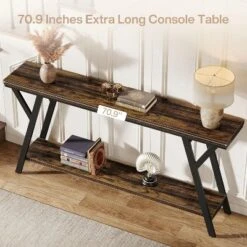 Tribesigns 70.9-Inch Narrow Long Entryway Console Table, 2-Tier Industrial Sofa Table Behind Couch For Hallway, Living Room, Foyer 13 Tribesigns 70.9-Inch Narrow Long Entryway Console Table, 2-Tier Industrial Sofa Table Behind Couch For Hallway, Living Room, Foyer -Tribesigns Sales Store GUEST 1fd09115 b9d8 4786 b91c a63bf9a98c4c