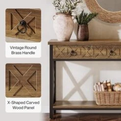 Tribesigns Farmhouse Console Table With 3 Drawers, 55" Entryway Table With 2-Tier Storage Shelf For Living Room, Entrance, Hallway, Foyer -Tribesigns Sales Store GUEST 2152dd82 43d5 4961 9ae4 bab1a9d89a12
