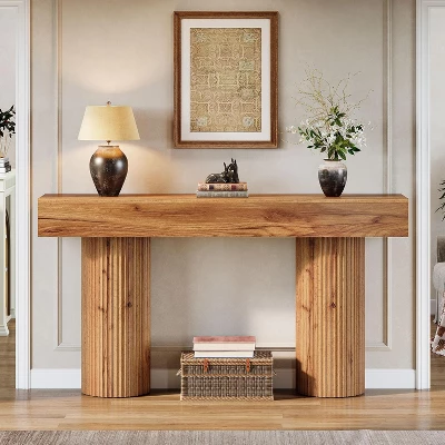 Tribesigns Farmhouse Console Table, 63-Inch Long Wooden Entryway Table Behind The Couch 4 Tribesigns Farmhouse Console Table, 63-Inch Long Wooden Entryway Table Behind The Couch - Image 4
