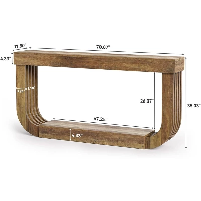 Tribesigns 70.9-Inch Extra Long Narrow Console Table, 2-Tier Wooden Sofa Table With Heavy Duty U-Shaped Pedestal, For Living Room 1 Tribesigns 70.9-Inch Extra Long Narrow Console Table, 2-Tier Wooden Sofa Table With Heavy Duty U-Shaped Pedestal, For Living Room