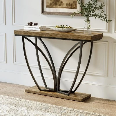 Tribesigns 41.3"Sofa Table, Industrial Behind Couch Furniture, Narrow Long Console Table For Entryway, Living Room, Hallway, Office, Rustic Brown 2 Tribesigns 41.3"Sofa Table, Industrial Behind Couch Furniture, Narrow Long Console Table For Entryway, Living Room, Hallway, Office, Rustic Brown - Image 2