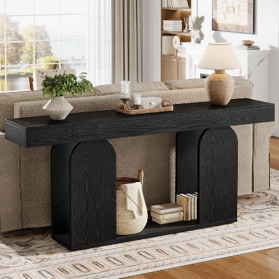 Tribesigns 70.9-Inch Extra Long Sofa Table, 2-Tier Wood Table Behind Couch For Living Room 7 Tribesigns 70.9-Inch Extra Long Sofa Table, 2-Tier Wood Table Behind Couch For Living Room - Image 7