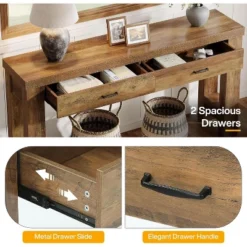 Tribesigns Wood 63" Console Table With 2 Drawers, Farmhouse Entryway Table With H-Shaped Sturdy Legs For Hallway, Living Room -Tribesigns Sales Store GUEST 2ab88782 bd46 4c1f 9881 b8b3c0c51f6e