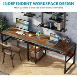Tribesigns Double Desk With Bookshelf, 78.7" Computer Office Double Desk For Two Persons, Writing Desk Workstation With Shelf For Home Office 13 Tribesigns Double Desk With Bookshelf, 78.7" Computer Office Double Desk For Two Persons, Writing Desk Workstation With Shelf For Home Office -Tribesigns Sales Store GUEST 2d6b4bff 9d19 4414 8705 2fe4e5f8324b