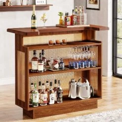 Tribesigns Rattan Home Bar Unit, Farmhouse 4-Tier Mini Bar Table With 4 Stemware Racks And Heightened Base, Liquor Bar Cabinet For Home Pub 16 Tribesigns Rattan Home Bar Unit, Farmhouse 4-Tier Mini Bar Table With 4 Stemware Racks And Heightened Base, Liquor Bar Cabinet For Home Pub -Tribesigns Sales Store GUEST 2f6952d2 6417 40c0 a583 f937cff33caf