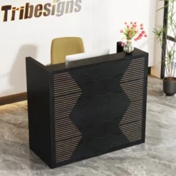 Tribesigns 47" Reception Desk, Modern Front Desk With Counter