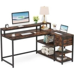 Tribesigns Reversible L-shaped Computer Desk With Drawer, Corner Desk Table With Storage Shelves And Monitor Stand For Home Office 21 Tribesigns Reversible L-shaped Computer Desk With Drawer, Corner Desk Table With Storage Shelves And Monitor Stand For Home Office -Tribesigns Sales Store GUEST 302b66d1 2f19 4927 8d5e 0cb127b646db