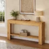 Tribesigns Solid Wood Entryway Table, 63" Console Table With Storage, Narrow Sofa Table Behind Couch For Entryway, Living Room, Hallway