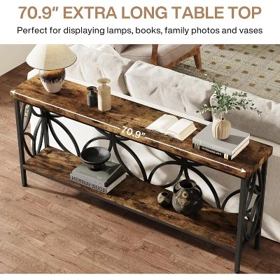 Tribesigns 70.86-Inch Narrow Sofa Table With Storage 6 Tribesigns 70.86-Inch Narrow Sofa Table With Storage - Image 6