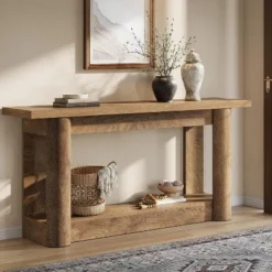 Tribesigns 63"Farmhouse Console Table, Narrow Long Sofa Table Behind The Couch, 2-Tier Storage Entryway Furniture For Living Room -Tribesigns Sales Store GUEST 3325f796 4233 43e6 97ff 71f894703172