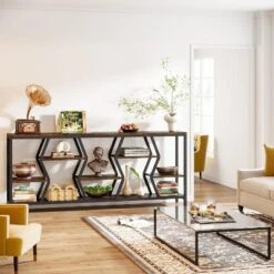 Tribesigns 70.9 Inches Sofa Console Table With 4 Tier Wood Storage Shelves -Tribesigns Sales Store GUEST 34cf3f15 404b 4622 b034 0357d2a69334