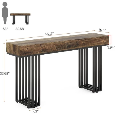 Tribesigns 55-Inch Console Table For Entryway, Industrial Hallway Table With Stylish Metal Frame For Living Room, Entrance 2 Tribesigns 55-Inch Console Table For Entryway, Industrial Hallway Table With Stylish Metal Frame For Living Room, Entrance - Image 2