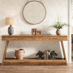 Tribesigns 2-Tier Farmhouse Console Table, 70.87" Extra Long Entryway Table With Storage -Tribesigns Sales Store GUEST 3638f0ba 1b52 4e3a 9c1c d71efe628978