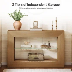 Tribesigns 55-Inch Sofa Table, 3-Tier Farmhouse Console Table With Glass Storage Shelf For Living Room, Entryway, Couch, Hallway, Foyer 12 Tribesigns 55-Inch Sofa Table, 3-Tier Farmhouse Console Table With Glass Storage Shelf For Living Room, Entryway, Couch, Hallway, Foyer -Tribesigns Sales Store GUEST 37ca9091 994c 406b 863b f01760585821