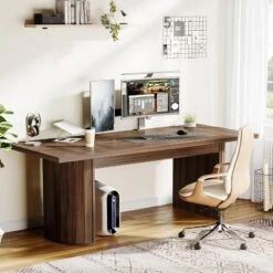 Tribesigns 78.74" Extra Long Executive Desk, Large Computer Office Desk With Wooden Double Pedestal -Tribesigns Sales Store GUEST 3a2297e0 8c78 4986 a25b ab04006102ee