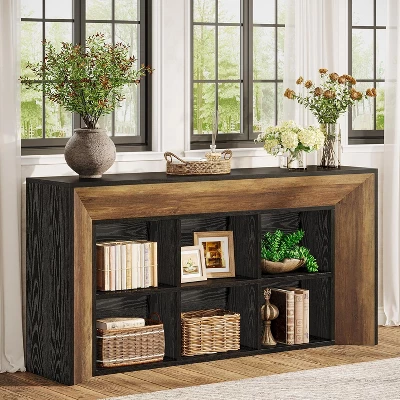 Tribesigns 63" Console Tables, Farmhouse Entryway Table With 6 Storage Cubes, Sofa Tables For Living Room, Hallway 1 Tribesigns 63" Console Tables, Farmhouse Entryway Table With 6 Storage Cubes, Sofa Tables For Living Room, Hallway