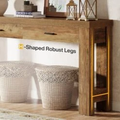 Tribesigns Wood 63" Console Table With 2 Drawers, Farmhouse Entryway Table With H-Shaped Sturdy Legs For Hallway, Living Room -Tribesigns Sales Store GUEST 3a69f5be ca16 4743 a53f f7d6557c6d61
