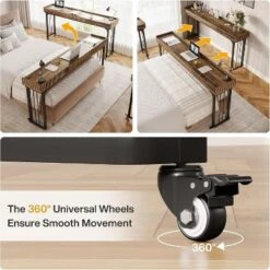 Tribesigns 78.8"Large Over Bed Table With Wheels, Mobile Computer Desk Makeup Vanity Desk With Storage, Overbed Makeup Table For Bedroom, Brown -Tribesigns Sales Store GUEST 3a7eb222 f854 48ad b247 fbfd82017305