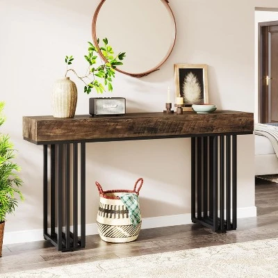Tribesigns 55-Inch Console Table For Entryway, Industrial Hallway Table With Stylish Metal Frame For Living Room, Entrance 1 Tribesigns 55-Inch Console Table For Entryway, Industrial Hallway Table With Stylish Metal Frame For Living Room, Entrance