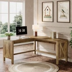 Tribesigns L-Shaped Executive Desk, 59 X 55-in Corner Computer Desk With Reinforced Panels, Farmhouse Workstation Furniture For Home Office -Tribesigns Sales Store GUEST 3d3a269c 4275 4da3 9e42 c86233a94cdc