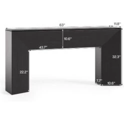 Tribesigns Console Table For Entryway, 63“Extra Long Black Wooden Sofa Table For Living Room, Modern Hallway Foyer Table For Entrance, Easy Assembly
