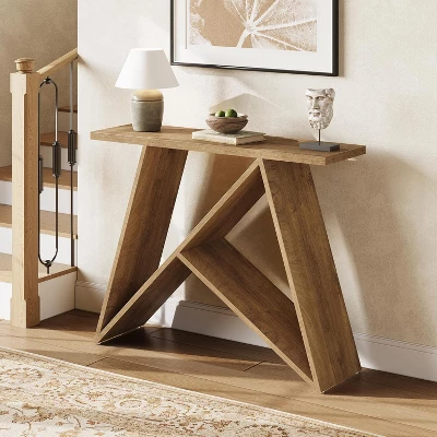 Tribesigns 41.3"Small Entryway Table, Narrow Farmhouse Console Table With Rustic Wooden Legs For Living Room, Entry, Entrance, Foyer , Brown 3 Tribesigns 41.3"Small Entryway Table, Narrow Farmhouse Console Table With Rustic Wooden Legs For Living Room, Entry, Entrance, Foyer , Brown - Image 3