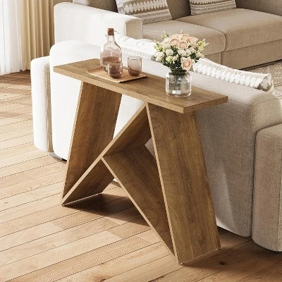 Tribesigns 41.3"Small Entryway Table, Narrow Farmhouse Console Table With Rustic Wooden Legs For Living Room, Entry, Entrance, Foyer , Brown 2 Tribesigns 41.3"Small Entryway Table, Narrow Farmhouse Console Table With Rustic Wooden Legs For Living Room, Entry, Entrance, Foyer , Brown - Image 2