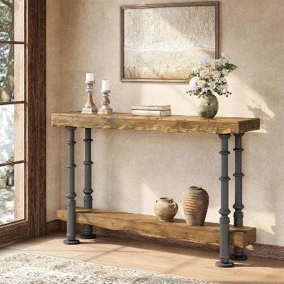Tribesigns Solid Wood Console Table For Entryway, 55-Inch Long Sofa Table With Shelf, Behind Couch For Foyer, Hallway, Living Room 9 Tribesigns Solid Wood Console Table For Entryway, 55-Inch Long Sofa Table With Shelf, Behind Couch For Foyer, Hallway, Living Room - Image 9