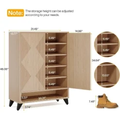 6-Tier Shoe Storage Cabinet With Doors, Wood Shoe Organizer Rack With Adjustable Shelf -Tribesigns Sales Store GUEST 4145f29c 3dd5 452e abfd 1ae095f89f8c