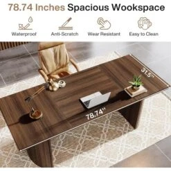 Tribesigns 78.74" Extra Long Executive Desk, Large Computer Office Desk With Wooden Double Pedestal -Tribesigns Sales Store GUEST 414cff36 8fa5 4920 9bd8 ce5d545ba7ed