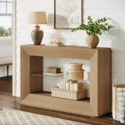 Tribesigns 55-Inch Sofa Table, 3-Tier Farmhouse Console Table With Glass Storage Shelf For Living Room, Entryway, Couch, Hallway, Foyer 11 Tribesigns 55-Inch Sofa Table, 3-Tier Farmhouse Console Table With Glass Storage Shelf For Living Room, Entryway, Couch, Hallway, Foyer -Tribesigns Sales Store GUEST 418df615 a5d0 47e2 986d d949aab2499c