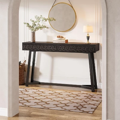 Tribesigns 55-Inch Modern Console Table, 2-Drawer Entryway Table, Sofa Table Behind Couch For Entrance, Foyer, Hallway, Living Room 1 Tribesigns 55-Inch Modern Console Table, 2-Drawer Entryway Table, Sofa Table Behind Couch For Entrance, Foyer, Hallway, Living Room