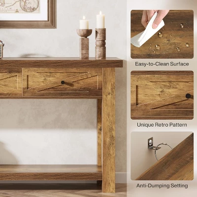 Tribesigns 70.9” Console Table With 3 Drawers, Farmhouse Entryway Table With Storage Shelf, Sofa Table Behind Couch For Hallway, Foyer, 7 Tribesigns 70.9” Console Table With 3 Drawers, Farmhouse Entryway Table With Storage Shelf, Sofa Table Behind Couch For Hallway, Foyer, - Image 7