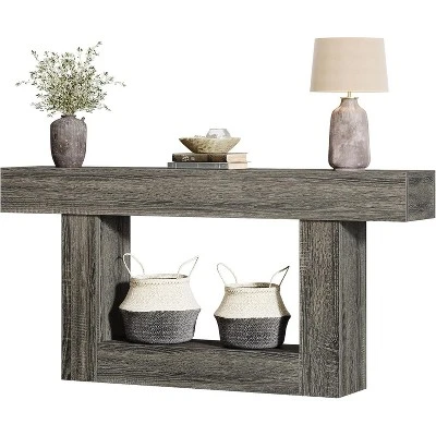 Tribesigns Farmhouse 2-Tier 63" Console Table With U-Shaped Base For Living Room 14 Tribesigns Farmhouse 2-Tier 63" Console Table With U-Shaped Base For Living Room - Image 14