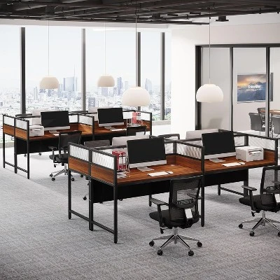 Tribesigns 94.48" Two-Person Office Desk With Privacy Panel, Long Computer Office Double Desk 5 Tribesigns 94.48" Two-Person Office Desk With Privacy Panel, Long Computer Office Double Desk - Image 5