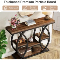 Tribesigns 39.37" Console Table, Industrial 4-Tier Sofa Table Narrow Wood Entryway Table With Storage Shelves -Tribesigns Sales Store GUEST 4ae66c37 e332 465c b037 447c1792830e