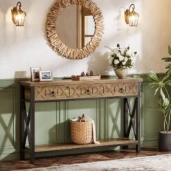 Tribesigns Farmhouse Console Table With 3 Drawers, 55" Entryway Table With 2-Tier Storage Shelf For Living Room, Entrance, Hallway, Foyer -Tribesigns Sales Store GUEST 4c4e4bb8 4218 4560 a551 88a51d2b6ba8