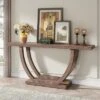Tribesigns 63 Inches Farmhouse Wood Console Table For Entryway, Narrow Long Foyer Sofa Table With Geometric Legs For Hallway, Entrance, Living Room
