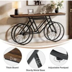 Tribesigns 70.9-inch Narrow Console Table With Bicycle Metal Base, Long Sofa Table Behind Couch For Living Room Entrance -Tribesigns Sales Store GUEST 4d27bad9 f9d5 493f a953 c579cc919d62